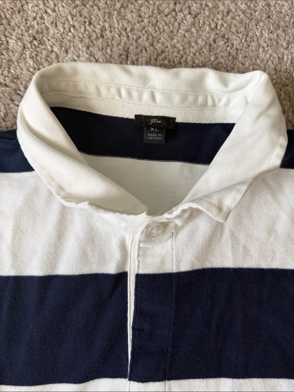 Striped Navy and White Rugby Shirt - Picture 2 of 2